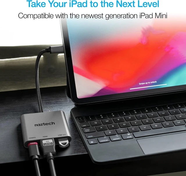 Alt view image 5 of 7 - Naztech 3-in-1 USB-C Hub Multiport Adapter, 5Gbps USB Hub for Laptop - 100W Power Delivery Charging Port, 4K Ultra HD HDMI - USB-C Dock, Dongle Adapter USB C to HDMI for MacBook, iPad Pro and More