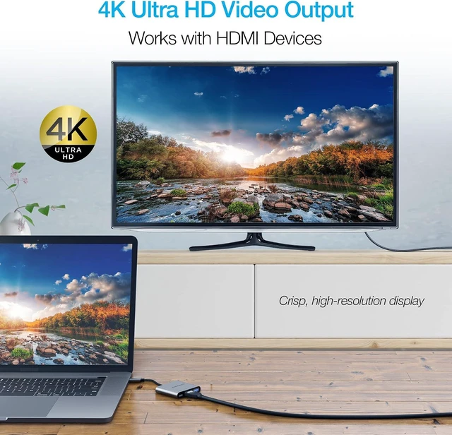 Alt view image 6 of 7 - Naztech 3-in-1 USB-C Hub Multiport Adapter, 5Gbps USB Hub for Laptop - 100W Power Delivery Charging Port, 4K Ultra HD HDMI - USB-C Dock, Dongle Adapter USB C to HDMI for MacBook, iPad Pro and More