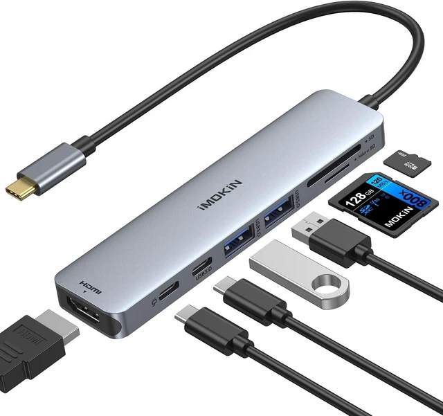 Main image of 7-Port USB C Hub 3.0 USB Splitter Compatible with Dell,Asus,HP,MacBook Air,Surface Pro,Acer