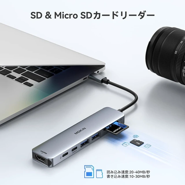 Alt view image 6 of 7 - 7-Port USB C Hub 3.0 USB Splitter Compatible with Dell,Asus,HP,MacBook Air,Surface Pro,Acer