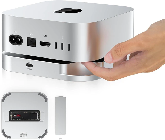 Alt view image 6 of 7 - 6-in-1 Front Mac mini M4 Hub and 40Gbps M.2 NVMe SSD Enclosure for Mac mini M4/M4 Pro