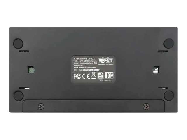 Alt view image 3 of 6 - Tripp Lite by Eaton U223-007-IND-1 Industrial USB 2.0 Hub, 7-Port Metal, 15kV ESD Immunity, DIN/Wall Mount, USB-B to 7 USB-A, Plug & Play, Cloud Care Pre-Configured Bundle Eligible (1 Pack)