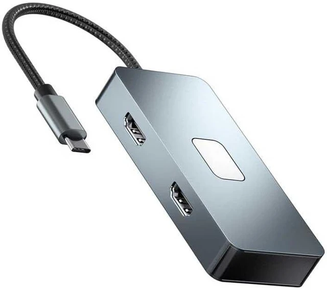 Alt view image 3 of 7 - 2 Port HDMI TV Adapter 7-in-1 USB C Hub Type-C PD Charger Compatible with Samsung Galaxy S25 Edge, Audio Video Projector Converter