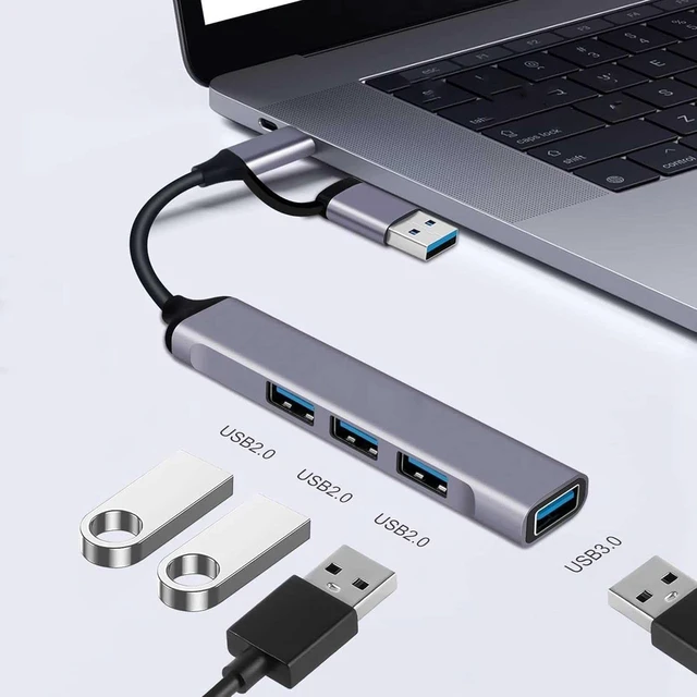 Alt view image 2 of 5 - USB C Adapter 4-in-1 Hub USB-A USB C to USB-A Converter Compatible with OnePlus Pad 3 (2025), USB Splitter
