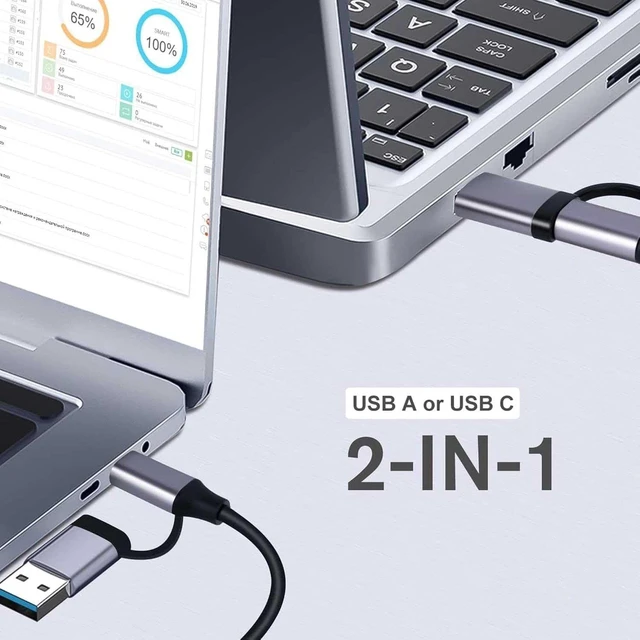 Alt view image 3 of 5 - USB C Adapter 4-in-1 Hub USB-A USB C to USB-A Converter Compatible with OnePlus Pad 3 (2025), USB Splitter