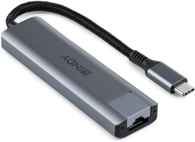 Alt view image 5 of 5 - Lindy 43422 USB 3.2 Gen 2 Type C Hub & Gigabit Ethernet Converter