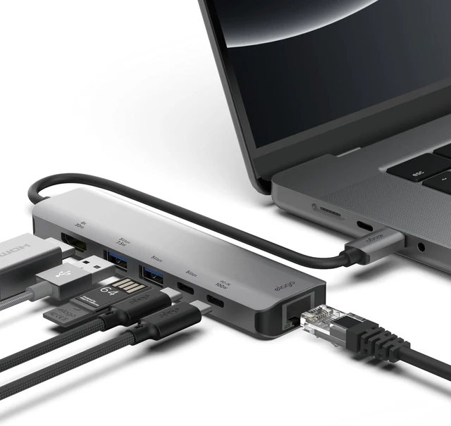 Main image of elago 6 in 1 Ethernet/HDMI Multi HUB USB-C 2 for iPhone