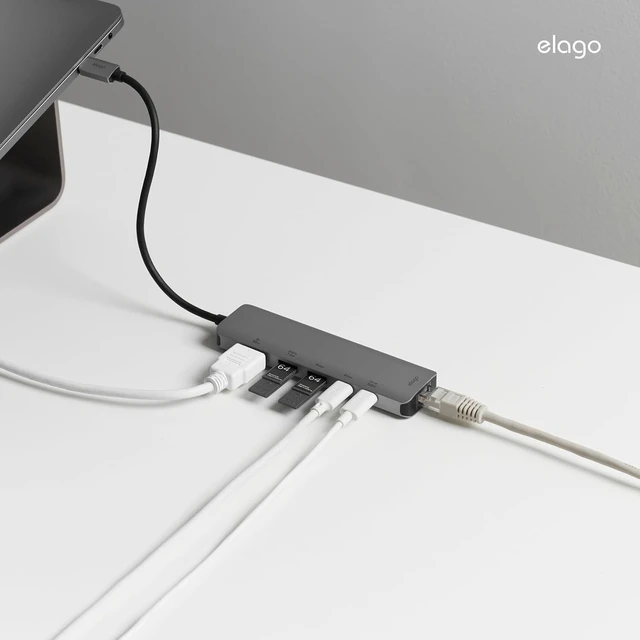 Alt view image 7 of 7 - elago 6 in 1 Ethernet/HDMI Multi HUB USB-C 2 for iPhone
