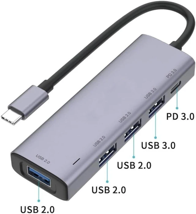 Alt view image 3 of 3 - USB C Hub 5-in-1 Adapter Type-C PD Charger Compatible with Motorola Razr (2024,2023,2022,2020,2019), Port Splitter