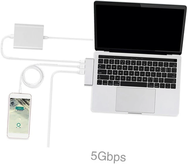 Alt view image 4 of 7 - Gadpiparty 3pcs Type-c USB Hub Adapter Supply Dual USB Ports and Card Reader Finish Compatible Type- Like and