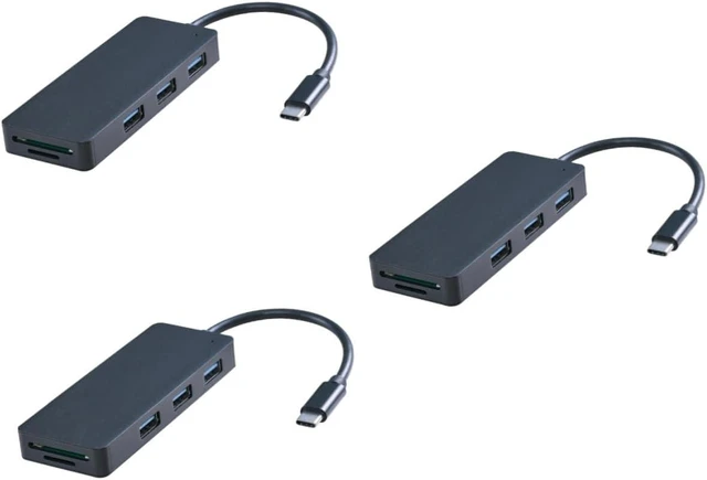 Main image of Gadpiparty 3pcs Type- Reader USB Ports Interface Compact Design for Travel Compatible with Laptops Devices Lightweight and Portable Black
