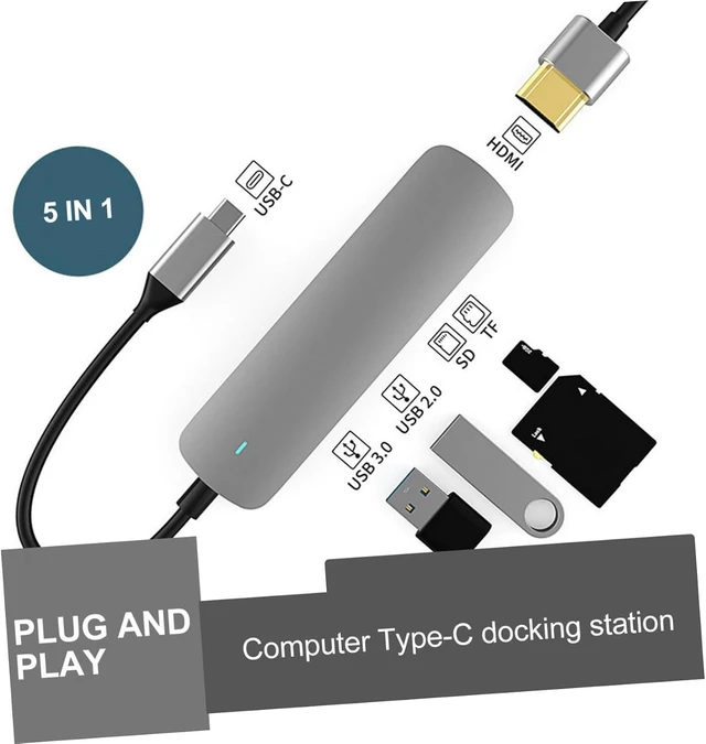 Alt view image 2 of 7 - OSALADI 2pcs USB Type- Adapter USB Hub for Laptop and Phone High-Speed Data to Compact Design for Expansion