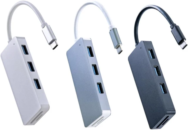 Alt view image 3 of 7 - OSALADI 2pcs Single USB Hub Type- Compact for Laptops Lightweight Design for Compatible Space Grey Type- Card Reader