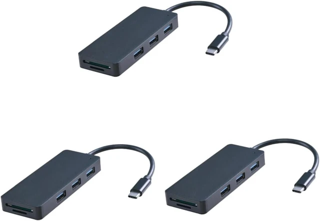 Main image of OSALADI 3pcs Single USB Hub Type-c Ports and Micro Interface Portable Card Reader for Laptops and Devices Compatible Lightweight and Compact Design Black