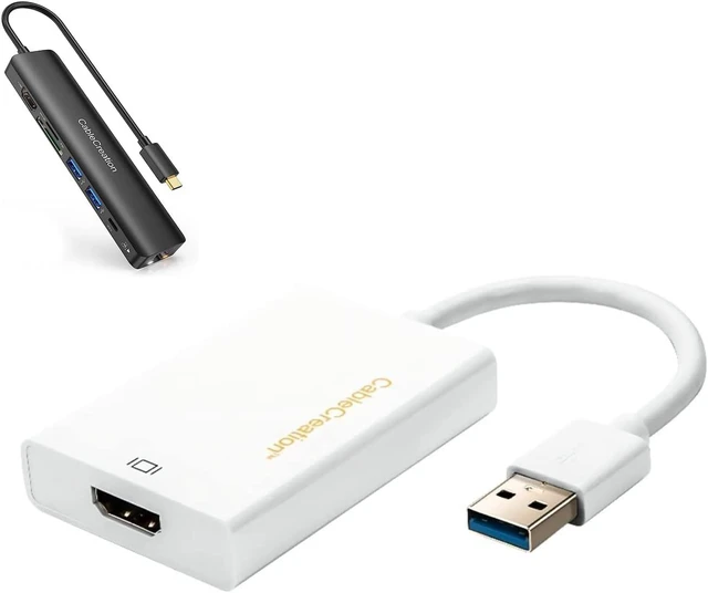 Main image of Bundle 2 Items: CableCreation USB HDMI Adapter with DisplayLink Chip + 7 in 1 USB C Hub