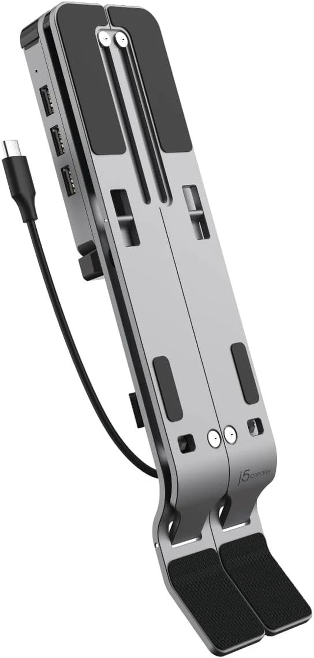 Alt view image 2 of 6 - j5 create USB Type-C - A Portable Laptop Stand with 4 Port Hub, Space Gray