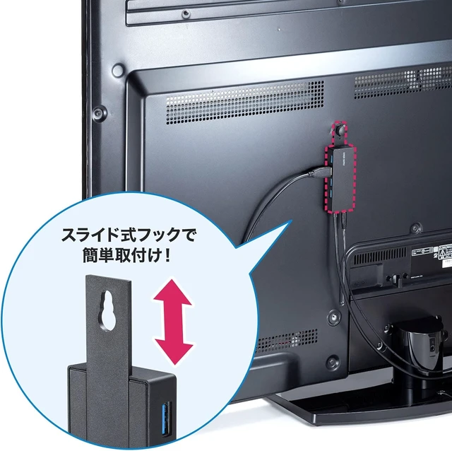 Alt view image 4 of 7 - Sanwa Supply USB-3HTV433BK USB 3.2 Gen1 4-Port Hub for HDD Connection, Black