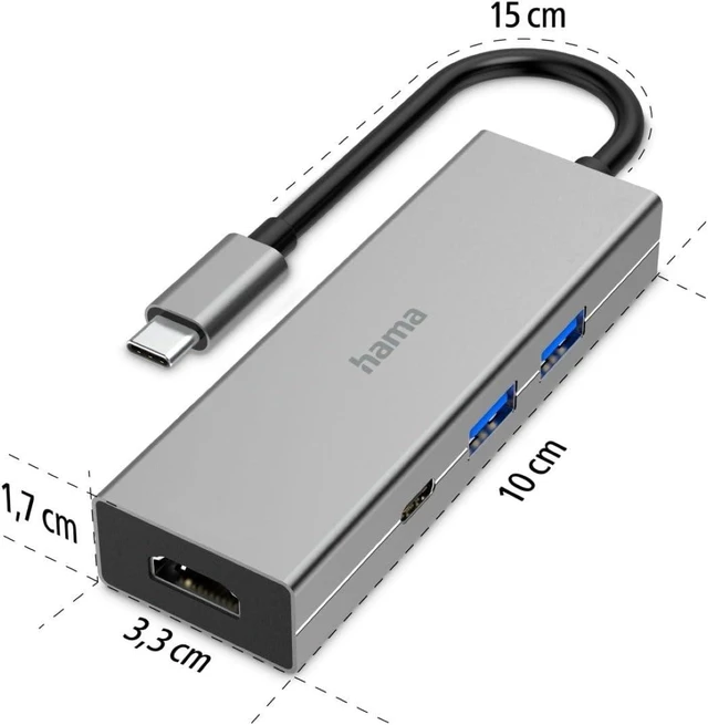 Alt view image 4 of 7 - HAMA USB-C Hub Multiport Adapter (00200107)