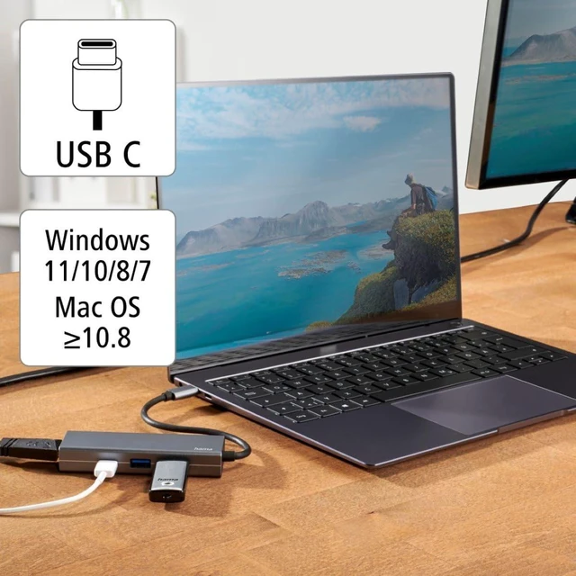 Alt view image 6 of 7 - HAMA USB-C Hub Multiport Adapter (00200107)