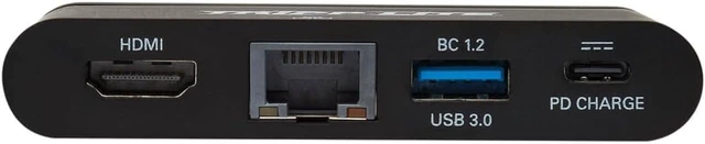 Alt view image 5 of 6 - Tripp Lite USB-C Hub with 4K HDMI, Gigabit Ethernet, USB-A, USB-C PD Charging (5A, 100W), Thunderbolt 3, DisplayPort Alt Mode, 5 Gbps, Black (U444-T6N-H4GUBC)