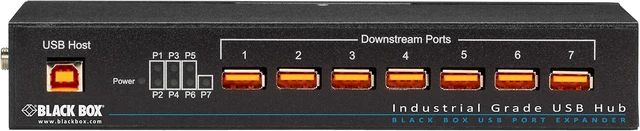 Alt view image 2 of 3 - Black Box Industrial USB 2.0 Hub, 7-Port