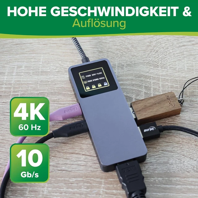 Alt view image 4 of 7 - Inline USB 3.2 Gen.2 Hub with 3X USB-C, 2X USB-A, HDMI 4K, PD 100W, Display, Fast Data Transfer, Compatible with Windows macOS Linux, 35392D