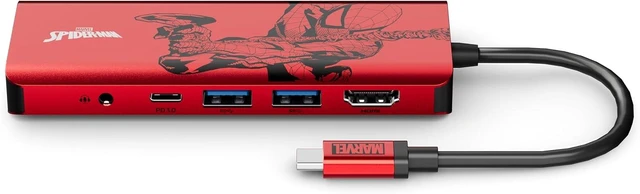 Alt view image 4 of 5 - Belkin 7 in 1 USB-C Hub 100W PD HDMI SD/Micro SD 3.5mm Audio for iPad 9 / iPad mini 6 / M1 / iMac / M1 / MacBook Pro/Surface Red AVC009qcRD-DY