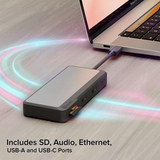Alt view image 3 of 6 - ALOGIC Fusion Pro GO USB-C Compact Dock, 7-in-1 USB-C Hub with 4K HDMI, Gigabit Ethernet, 3 USB-A Ports, USB-C PD Pass-Through, 3.5mm Audio, for Windows, Mac & ChromeOS