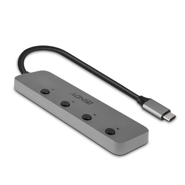 Alt view image 2 of 5 - LINDY 43383 4-Port USB 3.2 Gen1 Hub with On/Off Switches