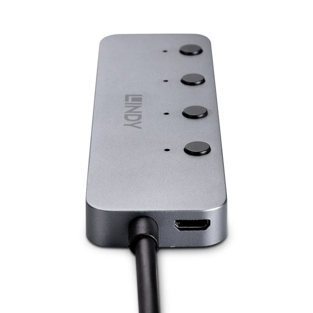 Alt view image 4 of 5 - LINDY 43383 4-Port USB 3.2 Gen1 Hub with On/Off Switches