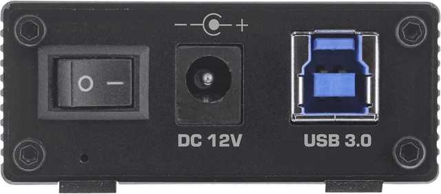 Alt view image 4 of 7 - InLine® USB 3.2 Gen.1 Hub 7 Port Aluminium Housing Black with 2.5A Power Supply