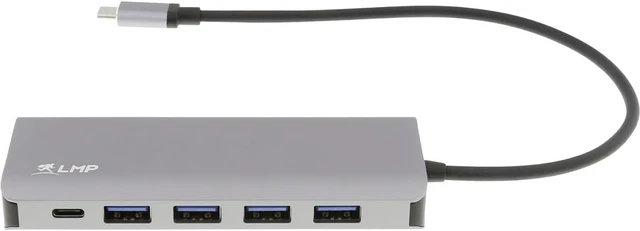 Alt view image 3 of 6 - USB-C hub, USB-A (4) and USB-C (3) 7-port hub, charging function (BC1.2), external power supply (36W), space grey