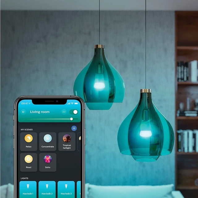Alt view image 2 of 7 - Philips Hue - Startkit 2xE27 + Bridge & Dimmer - White & Color Ambiance