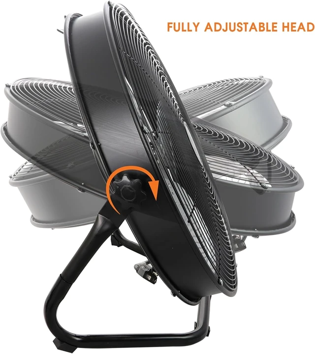 Alt view image 3 of 4 - Vie Air 20" Industrial Floor Drum Fan with 3 Speed 360 Degree Tilt Head