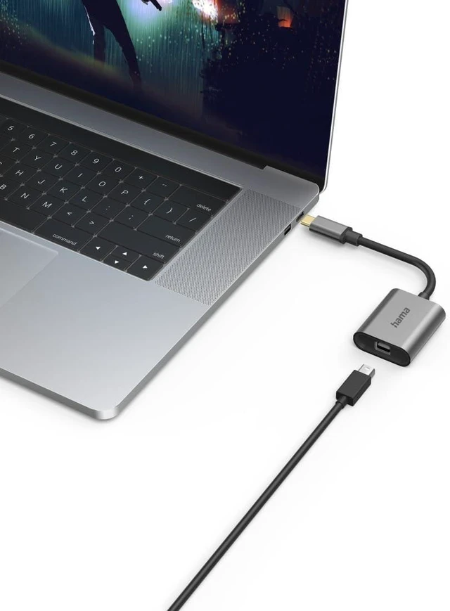 Alt view image 2 of 3 - Hama Adapter Set, 6-in-1 Hub with USB-C (USB C Adapter with Mini DisplayPort, HDMI, VGA for PC, Notebook, Tablet, TV or Projector, Ultra HD Cinema Quality 4K, Compatible with Thunderbolt) Aluminium