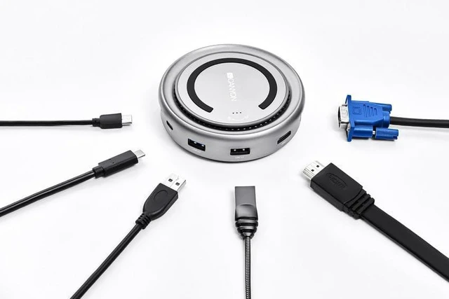 Alt view image 3 of 7 - USB Type C Hub Multi Port CANYON 6 Different Ports + Induction Charging