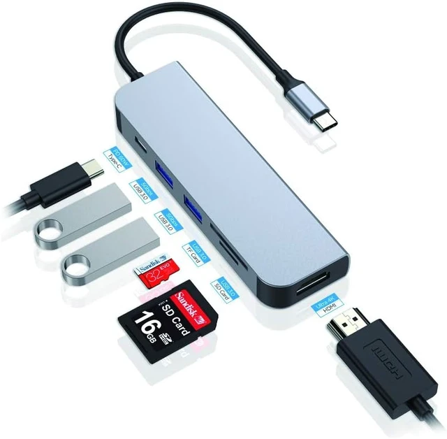 Alt view image 4 of 4 - Conceptronic USB 3.2 Interface Hub, Multicoloured, One Size (DONN02G)