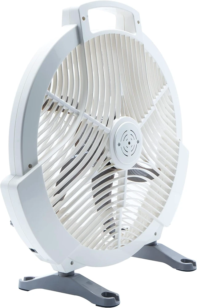 Alt view image 4 of 7 - Extreme Max 1229.4089 Rechargeable AC/DC 12 Volt Box Fan with Lithium Battery for RV, Camping, Travel 12", White