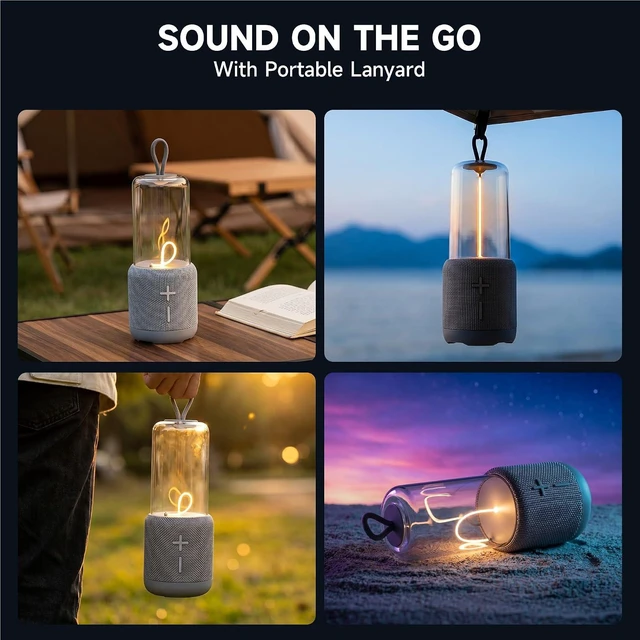 Alt view image 4 of 7 - AUGE LIGHT Bluetooth Speaker Lamp, Minimalist Table Lamp, Gray