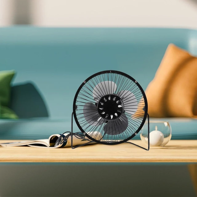 Alt view image 4 of 7 - YARNOW Solar Powered USB Mini Cooling Desktop Fan Portable and Quiet USB Office Fan for Home Office and Summer Use, Black Plastic Material Suitable for Rv and Touring Car