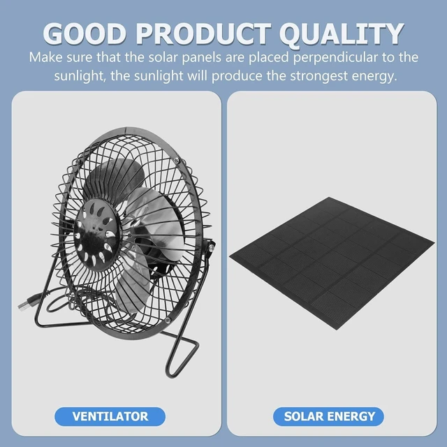 Alt view image 6 of 7 - YARNOW Solar Powered USB Mini Cooling Desktop Fan Portable and Quiet USB Office Fan for Home Office and Summer Use, Black Plastic Material Suitable for Rv and Touring Car