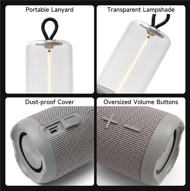 Alt view image 6 of 7 - AUGE LIGHT Bluetooth Speaker Lamp, Minimalist Table Lamp, Gray