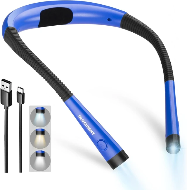 Alt view image 2 of 7 - Glocusent LED Ultra Bright Camping Lantern, Reading Light,Blue Neck Light