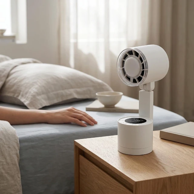 Alt view image 7 of 7 - Keenso USB Desk Fan, Foldable 7200mAh Battery