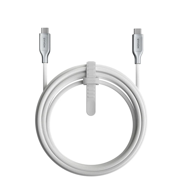 Main image of NOMAD USB-C Cable 3.0M White, Fast Charging Cord with Kevlar, USB C to USB C Cable Fast Charging, 240W USB-C PD, Type C to Type C Fast Charging Cable, Electroplated Metal Connectors