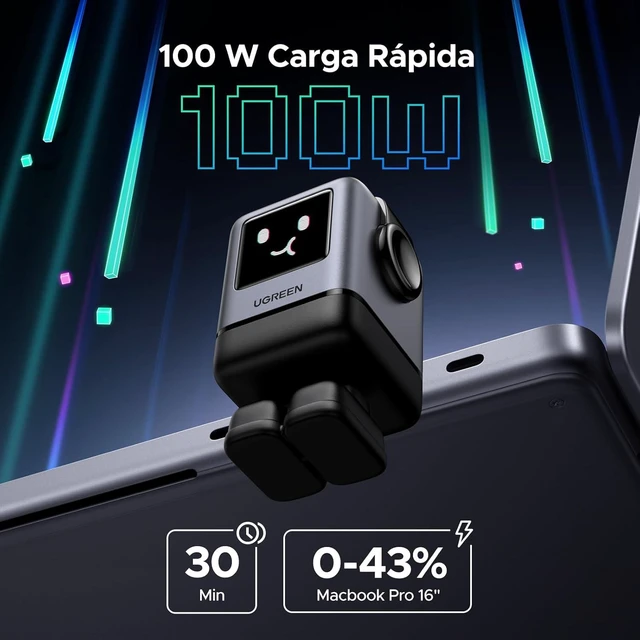 Alt view image 2 of 6 - UGREEN Uno 100W Charger Bundle with Uno 3.3FT 100W USB C Cable for iPhone 16/16 Plus/16 Pro/16 Pro Max/15, MacBook Pro/Air, iPad Pro/Air, Galaxy S24 Ultra