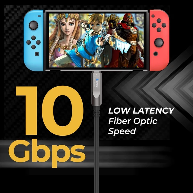 Alt view image 7 of 7 - OREI 8K USB-C 3.2 Fiber Optic Cable 30ft 10Gbps, 100W PD, DP Alt Mode