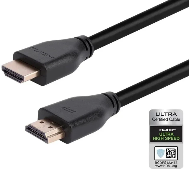 Alt view image 2 of 3 - Monoprice 8K Certified Ultra High Speed HDMI 2.1 Cable - Up to 8K@60Hz, CL2 Rated, 48Gbps, 20 Feet, Black