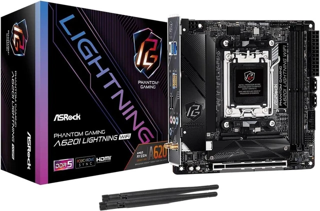 Main image of ASRock 620I LIGHTNING WIFI AM5 Ryzen7000 AMD A620 SATA 6Gb/s Mini-ITX Dual, (90-MXBMN0-A0UAYZ)