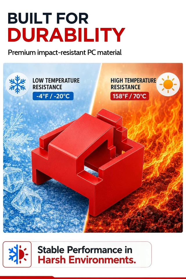 Alt view image 6 of 7 - AMPCOM RJ45 Port Lock 100-Pack 3-Point Tamper-Proof Blocker w/ 2 Keys Red